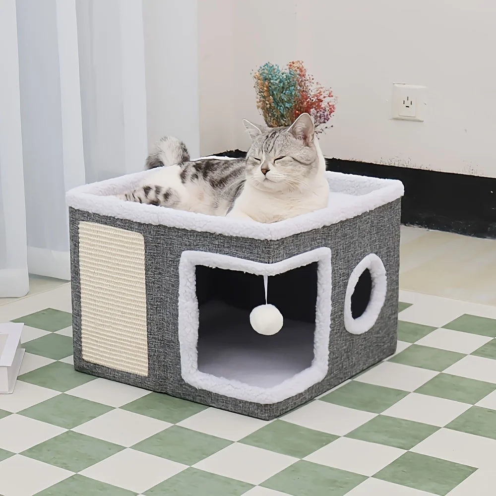 Luxury Double-Layered Cat Bed