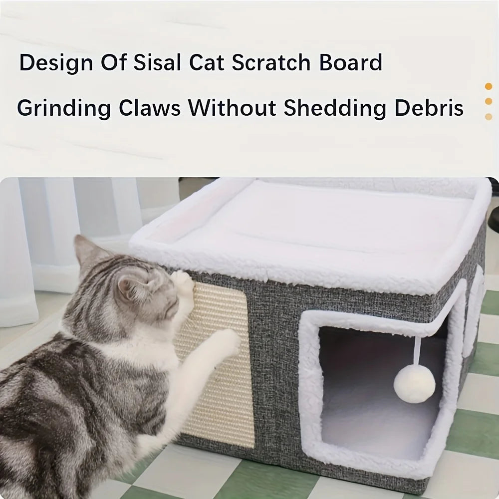 Luxury Double-Layered Cat Bed