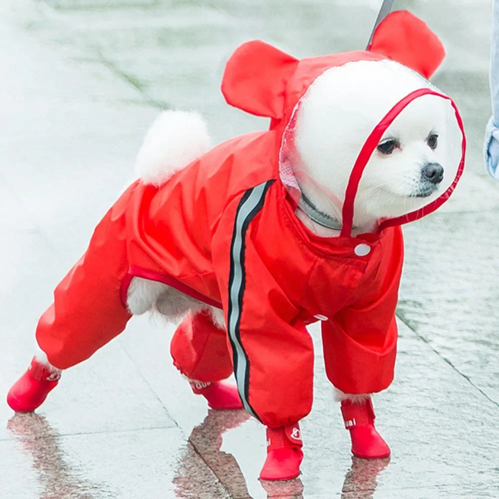 Cute Bear Shape Dog Raincoat