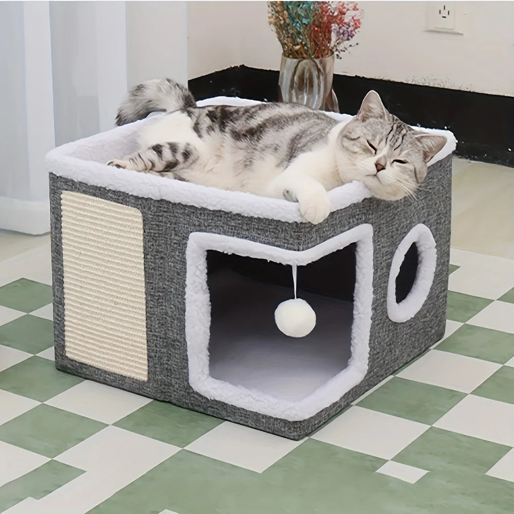 Luxury Double-Layered Cat Bed