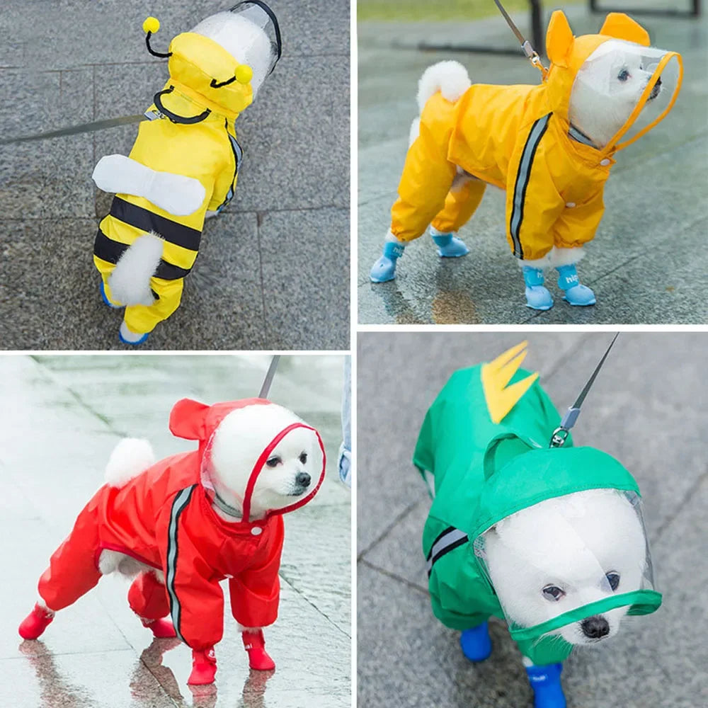 Cute Bear Shape Dog Raincoat